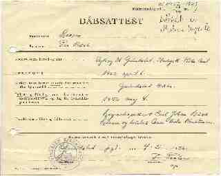 Dåbsattest, Per Buch Larsen